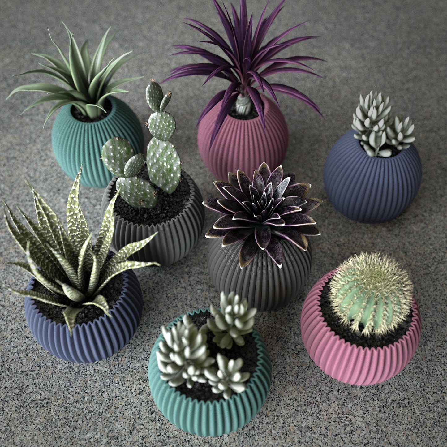 Mini Planter Set | Cactus Pod S
